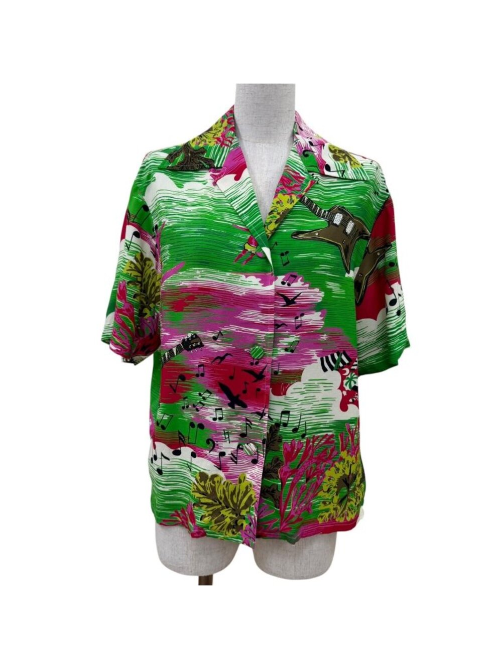 Gucci Logo All Over Print Design Top Short Sleeve Shirt Multicolor 36